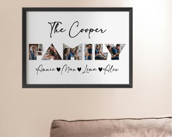 Custom Family Photo Collage Frame, Personalized Gift