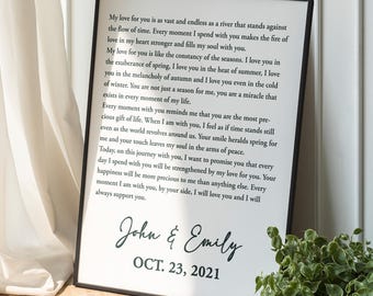 Custom Quote Canvas Print, Personalized Poem Wall Art