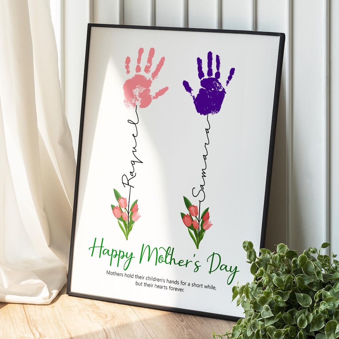 Mothers Day Handprint Print, Personalized Mom Gift, Handprint Art ...