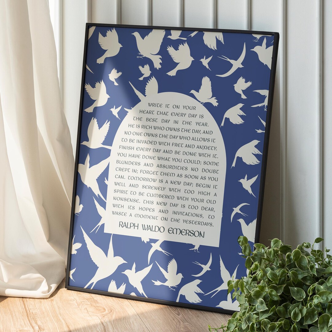 Ralph Waldo Emerson Quote Print, Inspirational Wall Art - Etsy