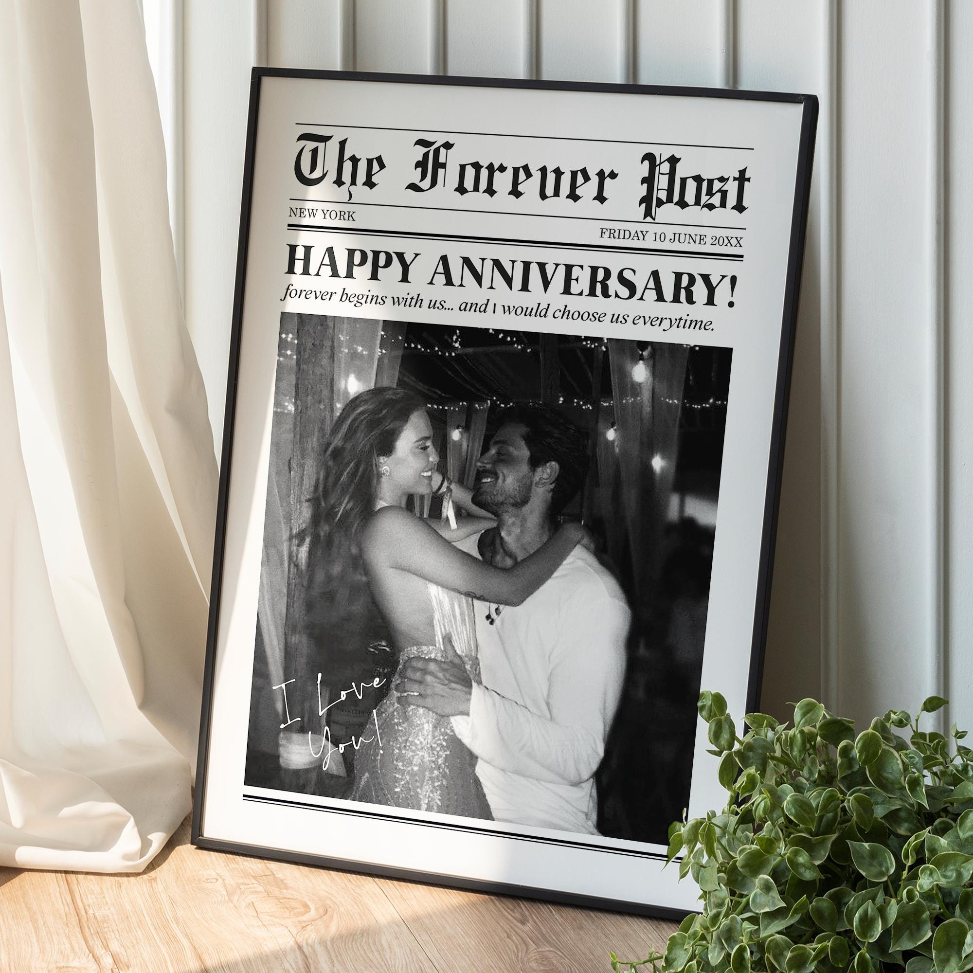 Personalized Anniversary Newspaper Keepsake Print