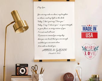 Custom Wedding Vows Canvas Print, Anniversary Gift