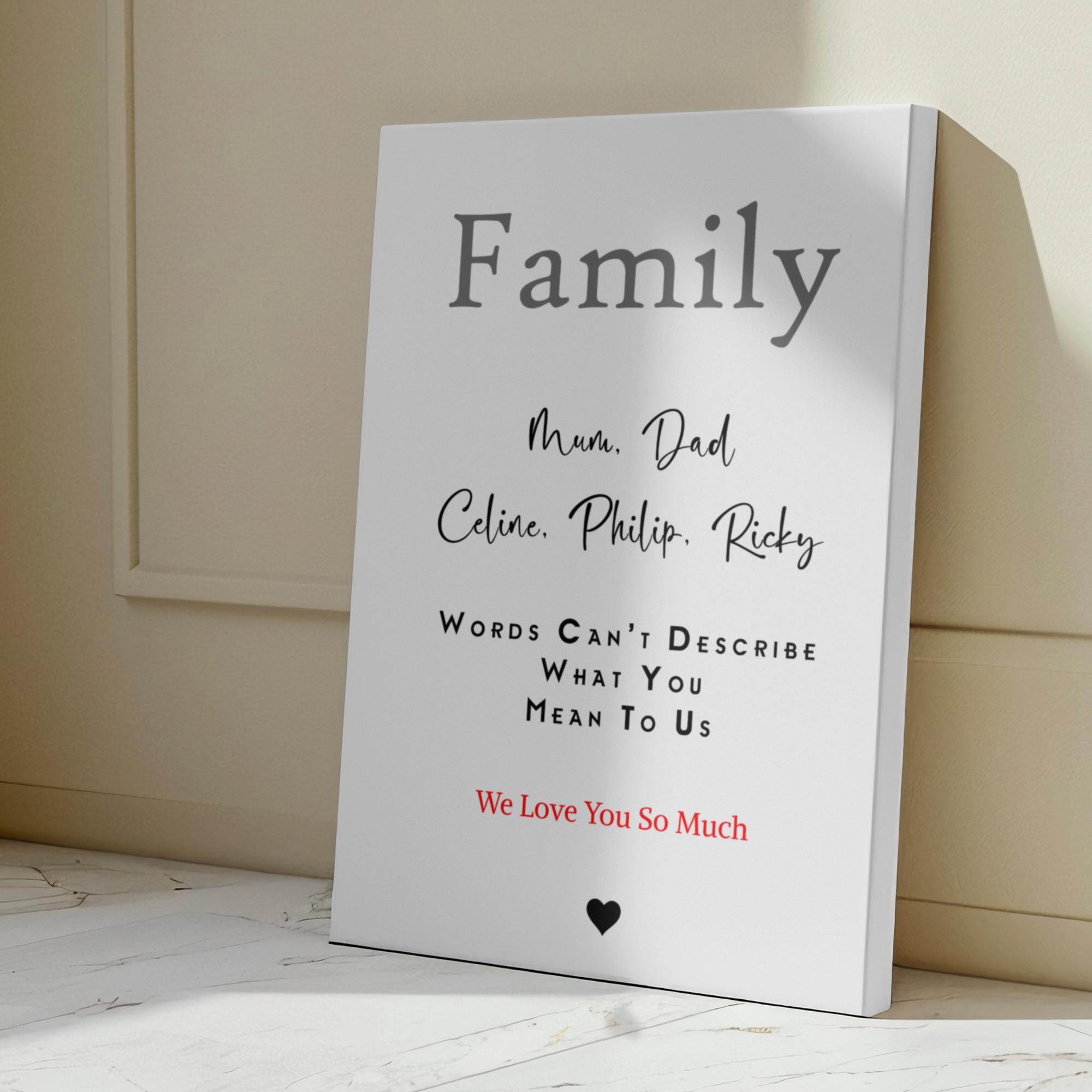 Personalized Family Name Print, Family Wall Print, Wall Decor ...