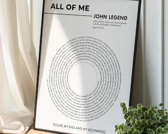 Custom Lyrics Print, Personalized Music Poster, Song Lyrics Wall Art, Customizable Music Gift, Music Lover Gift, Wedding Song Lyric Art