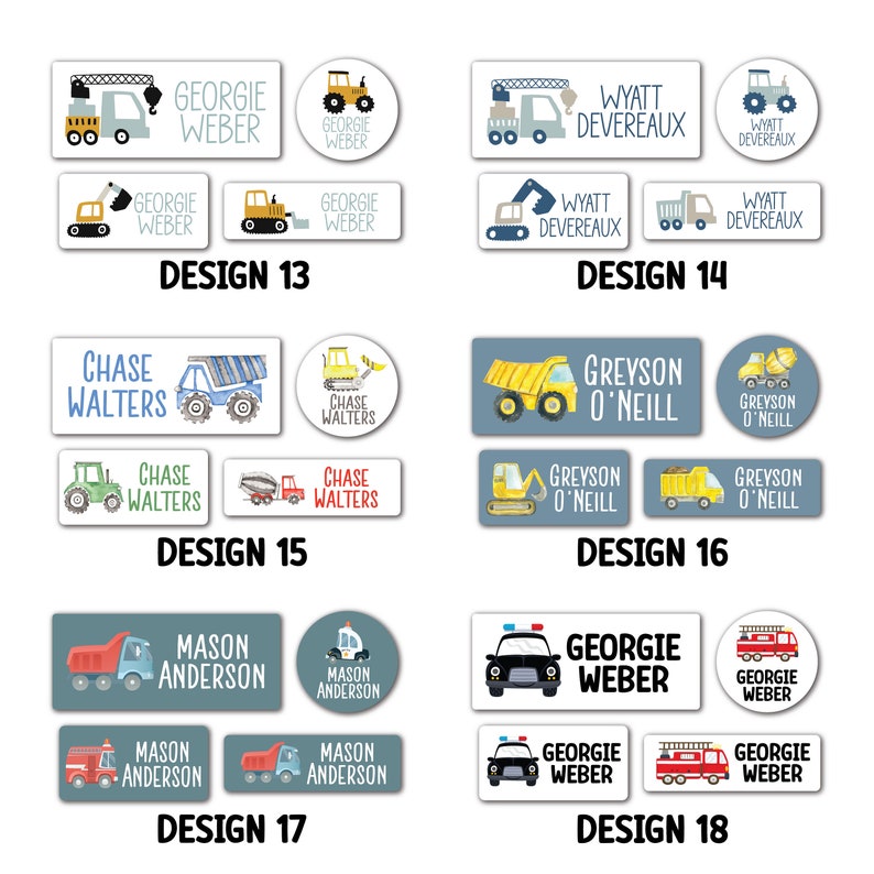 Colorful Name Labels for School, Dishwasher Safe Stickers, Name