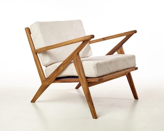 Wood Lounge Chair: Handmade Mid Century Accent Chair