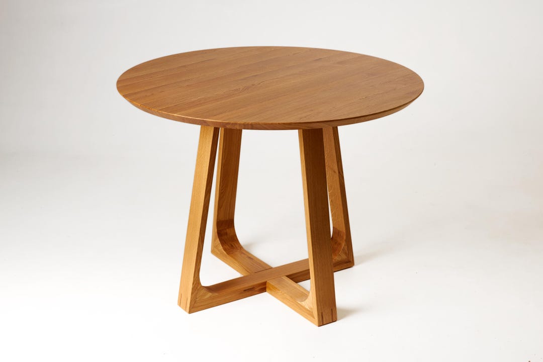 Round Dining Table of Solid Oak: Unique Handmade Furniture - Etsy