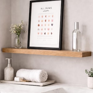 Estante flotante de roble hecho a mano: decoración de pared moderna