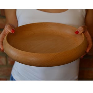Handcrafted Maple Wood Plate: Natural Dinnerware Bowl, Serving Platter