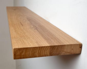 Handmade Oak Floating Shelf: Modern Wall Decor