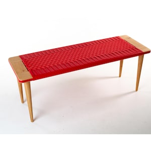 Oak Wood Bench for Stylish Entryways and Home Decor, Wicker Bench, Handmade Bench, Custom Bench, Modern Bench, Bedroom Bench, Entryway Bench