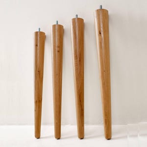 Juego de patas de roble para muebles hechos a mano: patas para mesa de centro, escritorio y banco