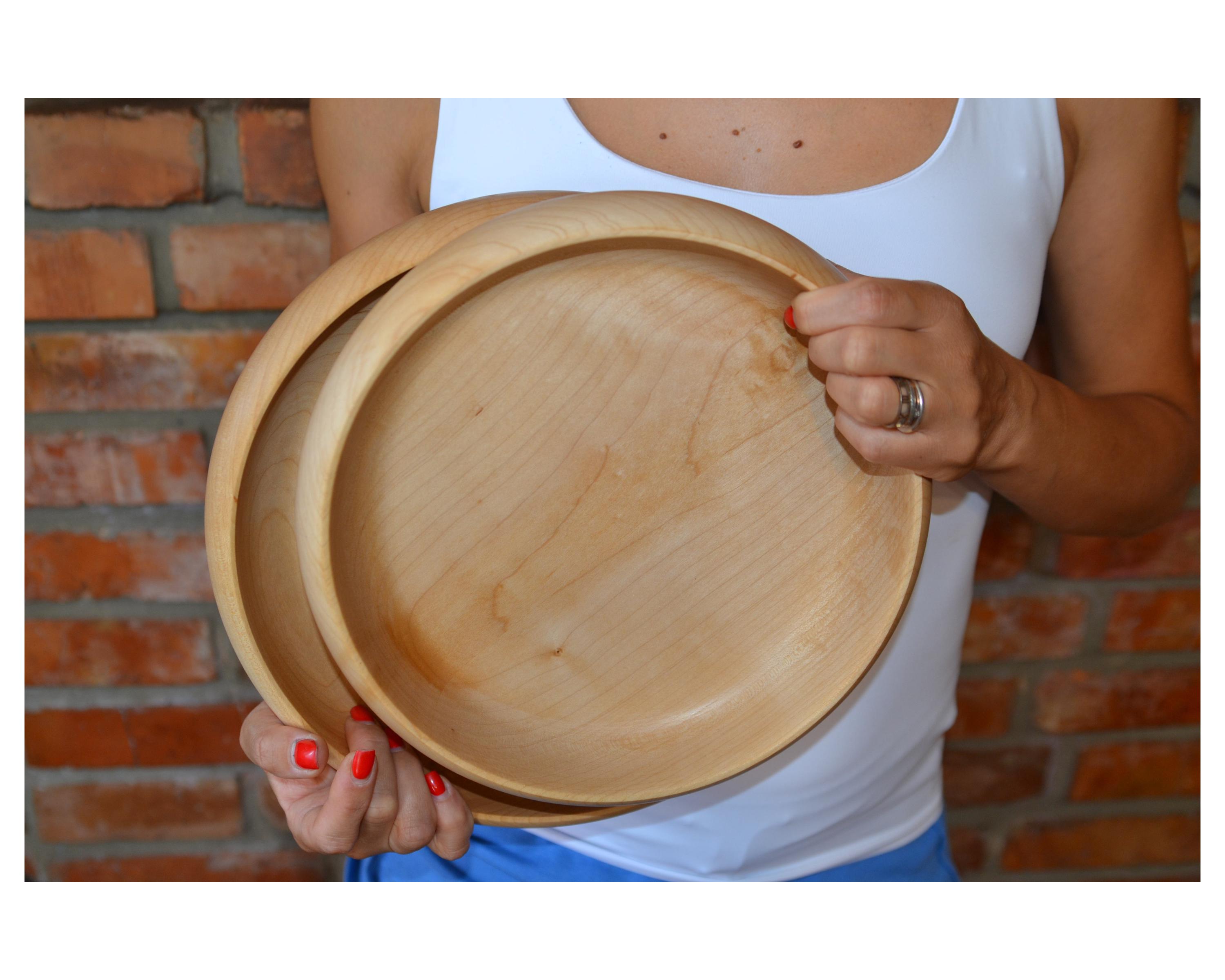 Handmade Maple Wood Plate: Unique Serving Bowl, Sustainable Platter
