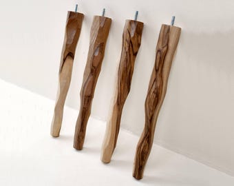 Gambe per mobili in legno rustico fatte a mano: tavolo, scrivania, divano, panca personalizzati