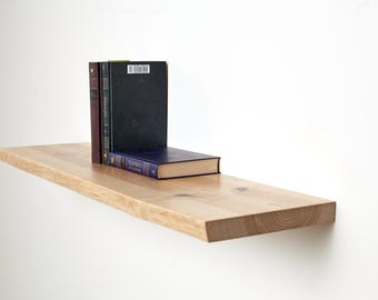 Rustic Ash Wood Floating Shelf with Invisible Bracket - Handmade Decor, Wood Shelf, Wall Shelf, Living room Shelf, Handmade Shelf, Art Shelf