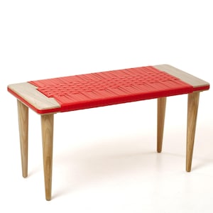 Wooden Wicker Bench - Unique Modern Design for Home Interior, Wood Bench, Custom Bench, Entryway Bench, Handmade Bench, Living room Bench