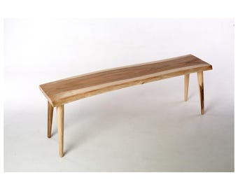 Handmade Walnut Bench: Wood Furniture for Home Decor