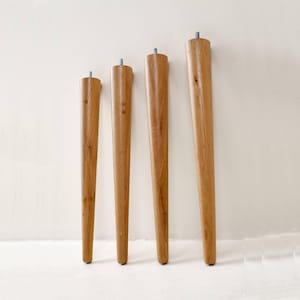 Juego de patas de roble para muebles hechos a mano: patas para mesa de centro, escritorio y banco
