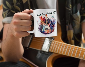 Guitar Lover Mug, Guitarist Music, Gift for Music Teacher, Rock & Roll, Present for Guitarist, Gift Idea Songwriter, Singer, Guitar Player