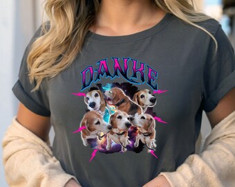 Regalo para amantes de las mascotas, Camisa vintage para mascotas, Bootleg personalizado, Foto personalizada para perros, Amantes de Beagles, Retro pirata para perros, Memorial de mascotas,