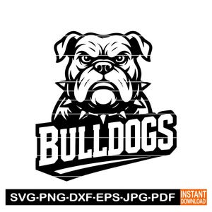 Bulldogs Sport Team Logo SVG, PNG, DXF, Football Design Cameo, Wild Animal Sports Logo Clipart, Vector for Cricut, Laser Cut File