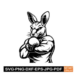 Känguru Maskottchen SVG, Känguru SVG, Boxen Maskottchen SVG, Boxer, Boxen, Känguru Clipart, Känguru Dateien für Cricut, Cut Files, Dxf, Png, Vektor