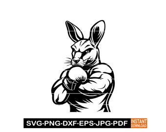 Kangaroo Mascot SVG, Kangaroo SVG, Boxing Mascot Svg, Boxer, Boxing, Kangaroo Clipart, Kangaroo Files For Cricut, Cut Files, Dxf, Png,Vector