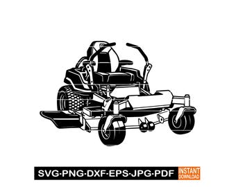 Zero Turn Lawn Mower #2 SVG PNG DXF, Zero Turn Lawn Mower Clipart, Files For Cricut, Cut Files For Silhouette, Eps, Vector, Digital Download