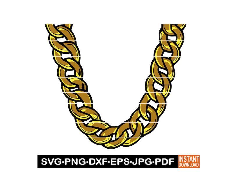 Gold Chain Necklace SVG, Jewelry SVG, Accessory Svg, Hip Hop Fashion ...