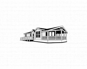 Double Wide Mobile Home SVG, Prefab House Cut File
