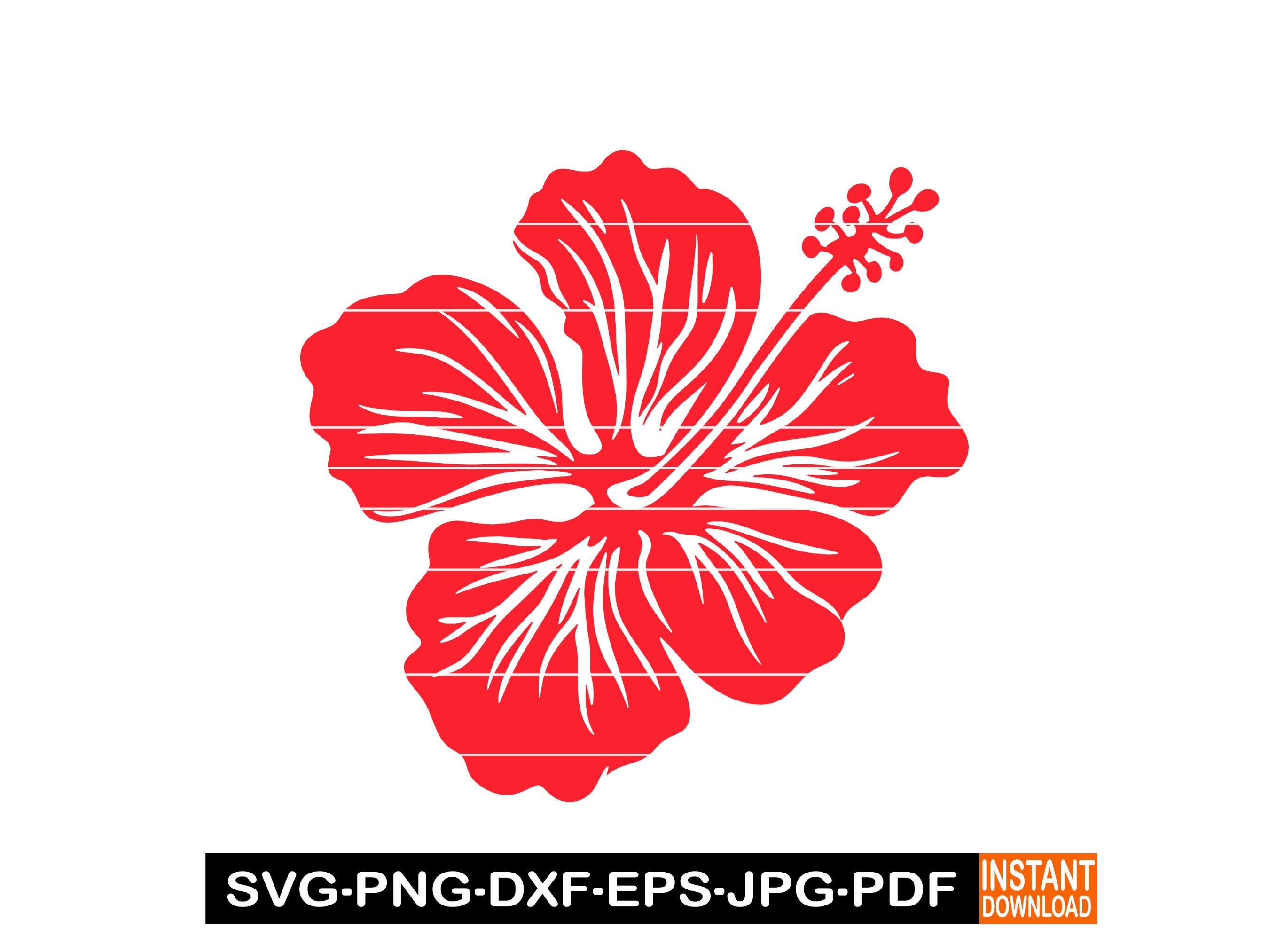 Red Hibiscus Flower SVG, Hawaiian Flower SVG, Hawaii Svg, Aloha Svg ...