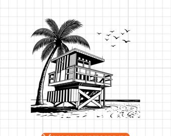 Lifeguard Tower SVG: Beach Hut Cut File