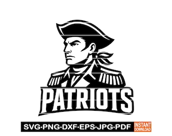 Patriots Sport Team Logo SVG, PNG, DXF, Football Design Cameo, Soldier Sports Logo Clipart, Vector for Cricut, Laser Cut File