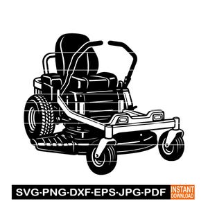 Zero Turn grasmaaier SVG PNG DXF, Zero Turn grasmaaier clipart, bestanden voor Cricut, gesneden bestanden voor silhouet, eps, vector, digitale download
