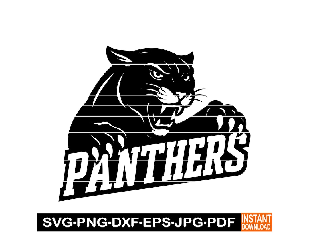 Panthers School Team Logo SVG, PNG, DXF, Football Design Cameo, Wild ...