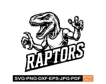 Raptors Sport Team Logo SVG, PNG, DXF, Basketball Design Cameo, Wild Animal Sports Logo Clipart, Vector for Cricut, Laser Cut File