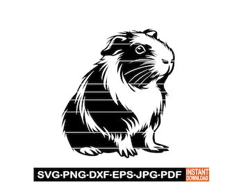 Guinea Pig SVG PNG, Cavy SVG, Guinea Pig Clipart, Guinea Pig Files For Cricut, Guinea Pig Cut Files For Silhouette, Dxf, Guinea Pig Vector