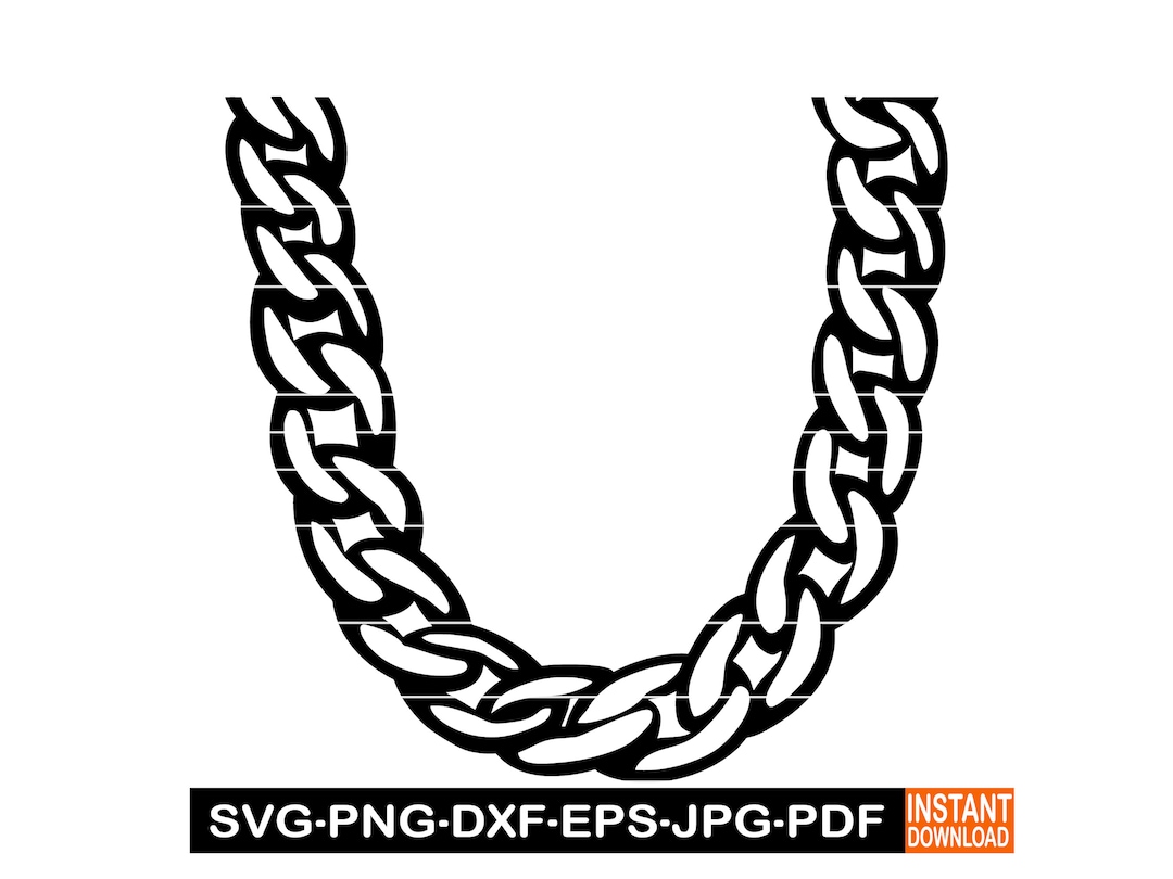 Chain Necklace SVG PNG DXF, Jewelry Svg, Accessory Svg, Hip Hop Fashion ...