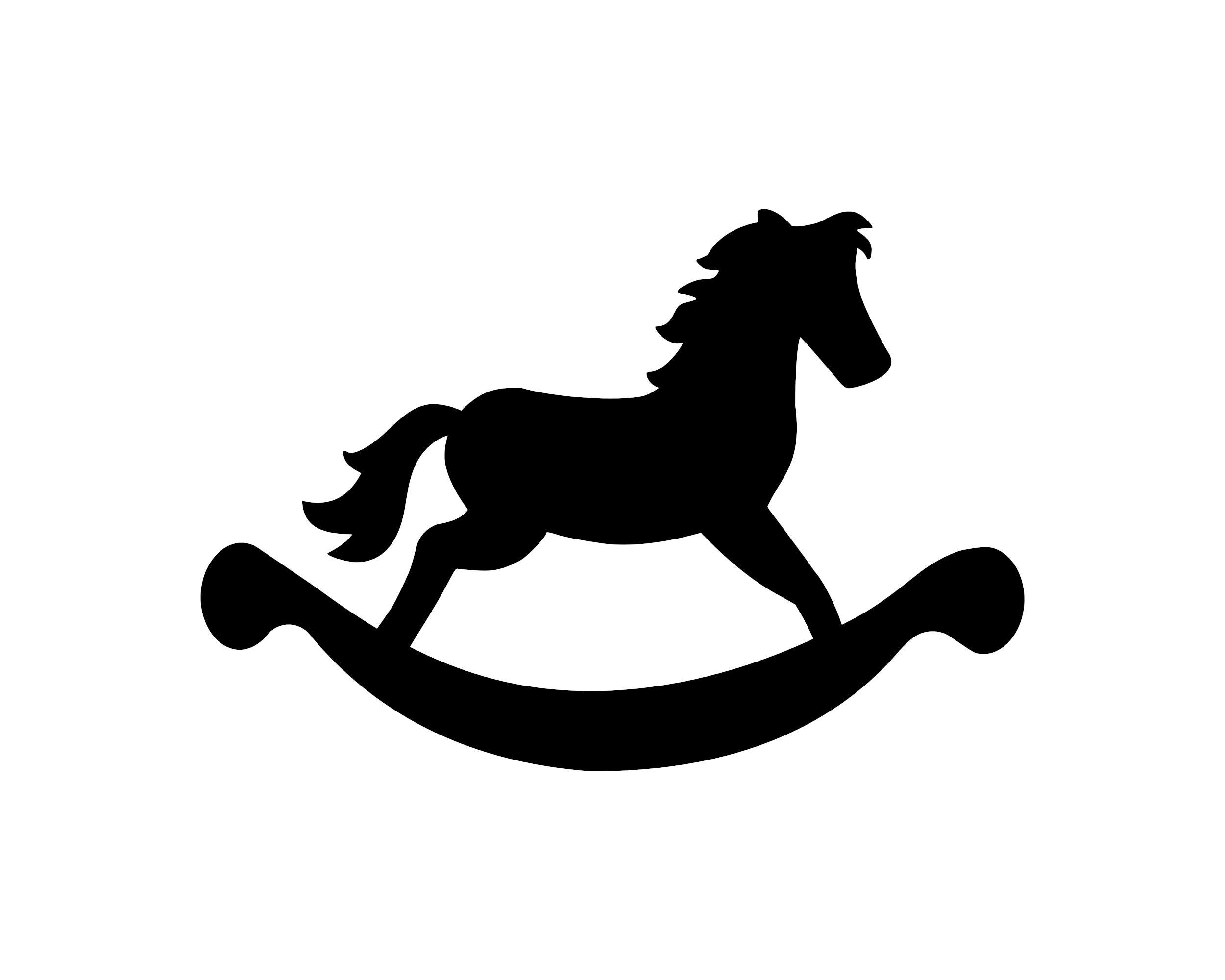 Rocking Horse SVG PNG DXF, Rocking Horse Silhouette, Rocking Horse ...