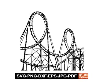 ジェットコースターのデザイン - 遊園地の乗り物のイラスト - Cricutと