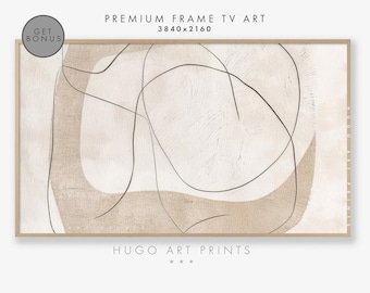 Samsung Frame TV Abstract Beige Modern Minimalist Boho Mid-century painting, Modern decor, Muted colors, neutral art for frame TV TV184