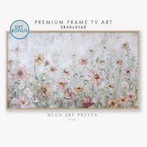 Samsung Frame TV Art, Wildflower Field, Country Spring Decor Flowers Art, Warm Tone Wildflowers Art, Digital Download Frame TV Art | TV146