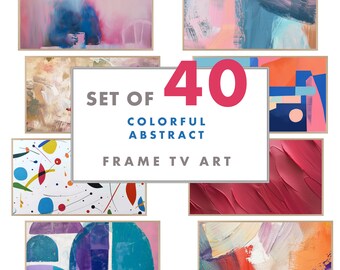 Frame TV Art Colorful Abstract Set of 40 | Modern Colorful Frame TV Digital Download Bundle | Frame Tv Art collection Modern Abstract Art