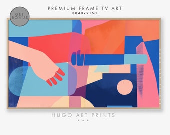 Samsung FRAME TV Matisse geïnspireerd schilderij | Eclectisch interieur, kleurrijke muurkunst, abstract schilderij Samsung Frame TV Art digitale download