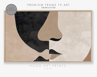 Samsung Frame Art TV Geometric Minimal Beige Abstract Painting Neutral Tones Japandi Modern Art Digital Download, Frame TV Wabi-Sabi TV177