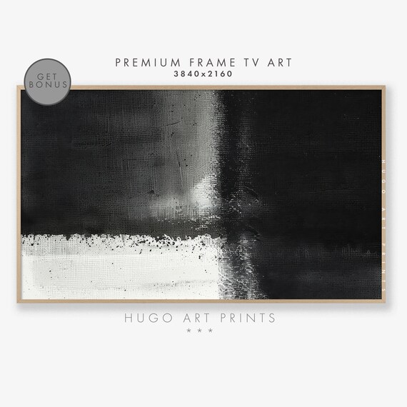 Samsung FRAME TV Abstract Painting | Muted Neutral Home Decor Modern Minimalist Black and White Wall Art | Samsung Frame TV Digital Download