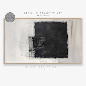 Samsung Frame TV art, Geometric Modern Texture Painting For Frame TV, Black White Minimal Abstract Art, Instant Download Art For Samsung TV