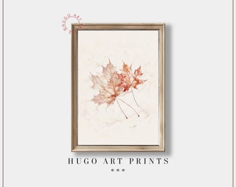 Still Life Maple Leaf Vintage Botanical Print | Antique Country Farmhouse | Minimalist Home decor | Rustic Kitchen | Printable wall art P55