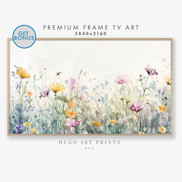 Samsung Frame TV Art, Country Flowers Art, Spring Flowers Field, Nature Landscape, Farmhouse Decor, Digital Art Download Frame TV Art TV145