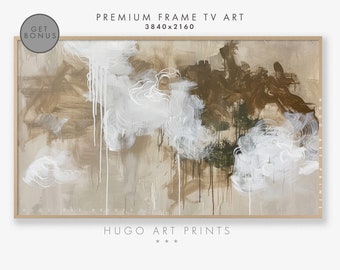 Samsung Frame TV Art | Neutral Muted Minimalist Abstract Painting, Minimalist Modern Decor | Beige and White Abstract Instant Download TV209